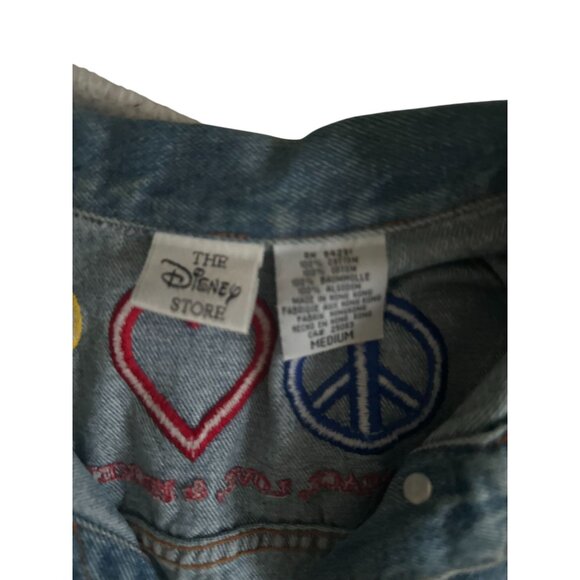 DISNEY Store Vintage Peace Love Disney Denim Vest Size Medium - Picture 5 of 7